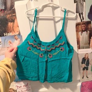 Teal Crop Top